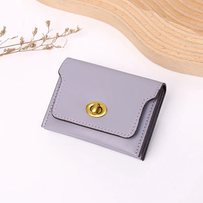 New Women Wallets Fashion Short Hasp Pu Leather Purses For Women Portable Multifunctional Money Bag Small Coin Card Holders