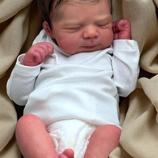 Risbecko Lifelike 43cm Finished Reborn Doll, Like Real Baby Handmade Art Doll, 3D Painted Skin With Visible Veins Vinyl Limbs