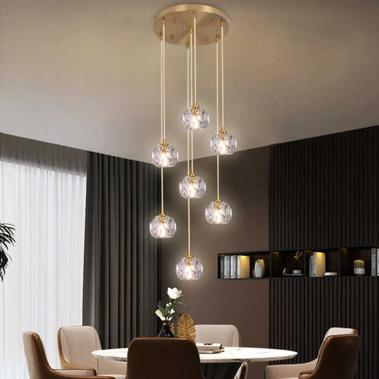 VETRULUS Crystal Pendant Ceiling Lamps Modern Home Decoration Luxury Chandeliers Lighting Bedroom Living Room Hanging Light