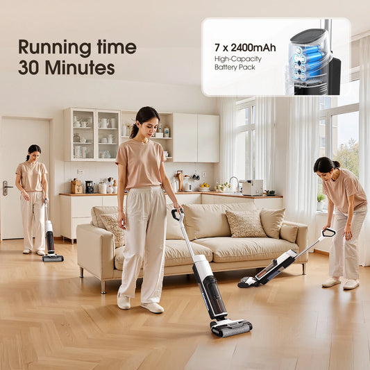 3-in-1 Cordless Wet Dry Vacuum Cleaner & Mop Combo, 20KPa Vacuum Suction Power, Self-Cleaning with One Click,for Home Cleaning