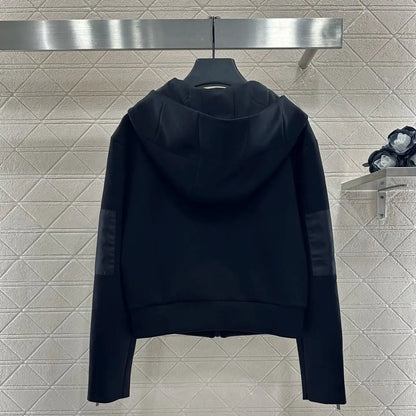 25 Autumn new hooded zipper jacket women's short high street jacket top