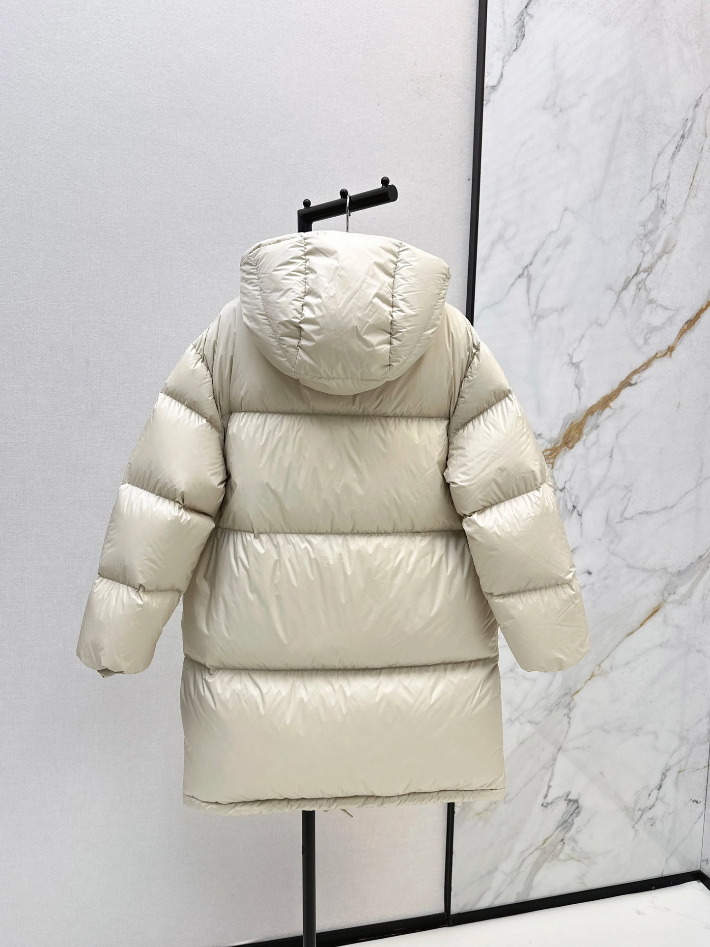 2025 Longline Puffer Coat Women Hooded Maxi Down Jacket Winter Warm Straight Cut Quilted Parka Thermal Insulated