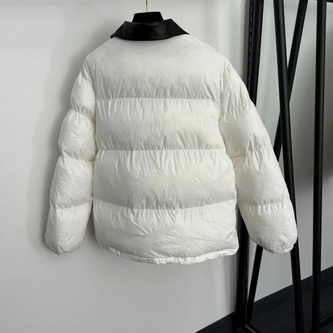 25Ss Autumn Winter Women's Colorful Leather Leather Long Sleeve Cotton Bread Suit Jacket SU137