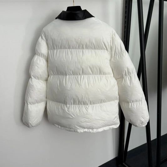 25Ss Autumn Winter Women's Colorful Leather Leather Long Sleeve Cotton Bread Suit Jacket SU137