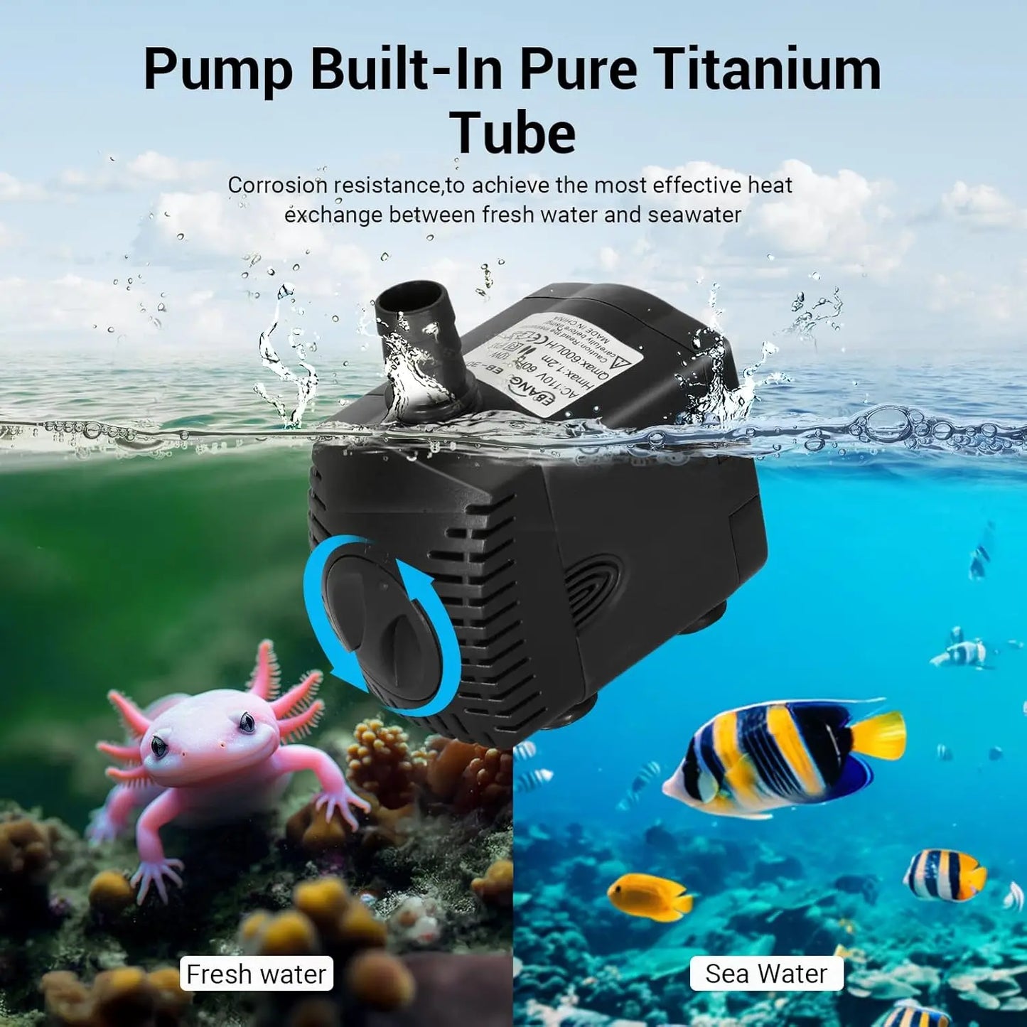 Aquarium Chiller for Fish Tank 79 Gallon 1/3 HP Hydroponics Compatible Quiet Design Refrigeration Compressor Water Chiller 300L