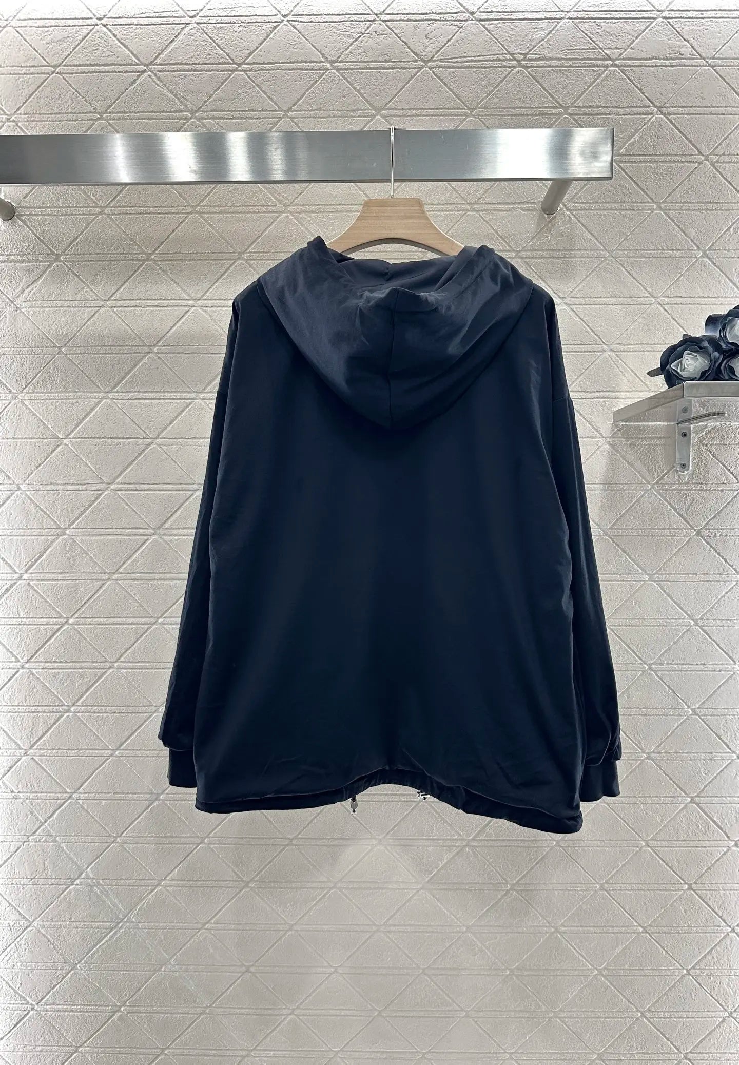 2025 New Product on the Shelves Reversible Hooded Jacket Recycled Nylon Cotton Material Reversible Hooded Drawstring Jacket