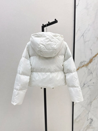 25th Autumn-Winter Latest Short-Sleeved Hooded Cotton Coat for Women - Versatile Trendy Blazer for All Occasions