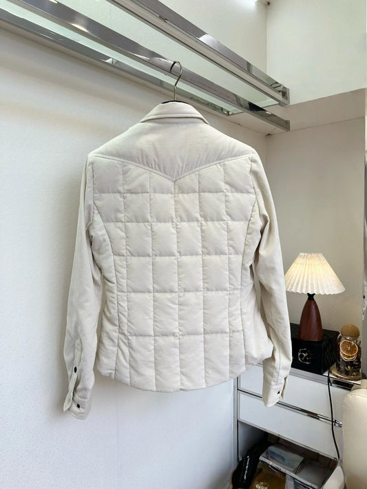 2025 Autumn and Winter Fashion Custom New Women's Down Jacket Slim Fit Warm Ski Velvet Splicing Down