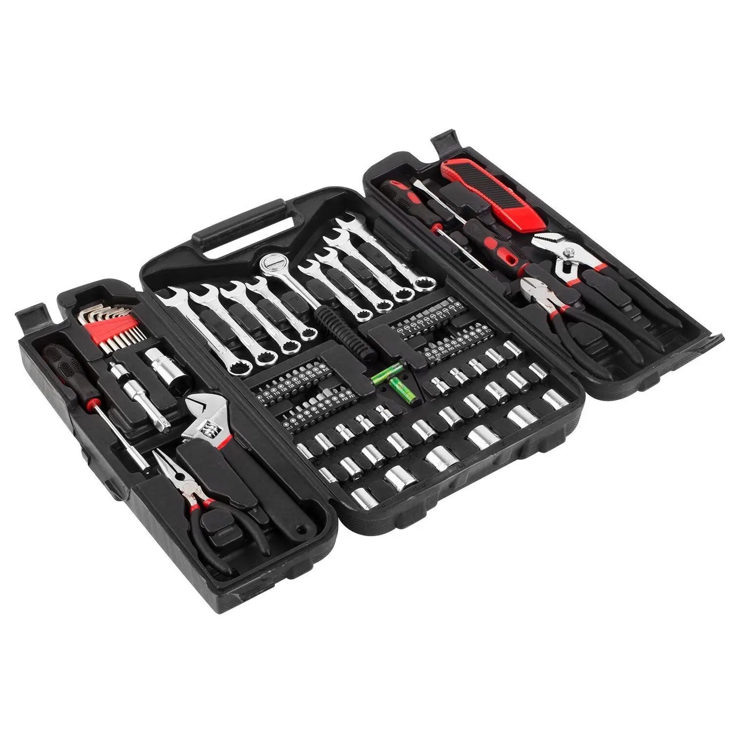 95PCS Mechanics Tool Set, General Purpose Mixed Sockets and Wrenches Auto Repair Tool Kit with Plastic Storage Case