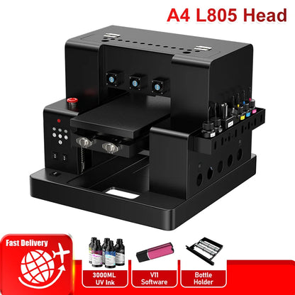 US Poland Stock A3 A4 UV DTF Printing Machine Directly To Film UV DTF Printer A3 For Phone Case Glass Acrylic Cylinder UV Print
