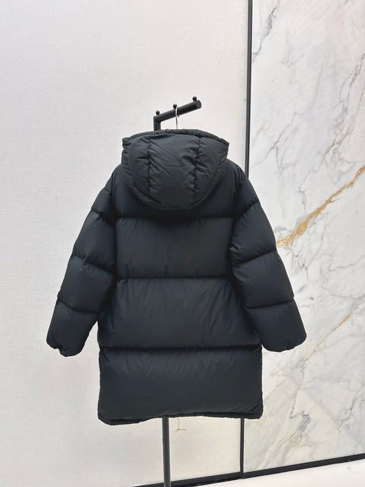2025 Longline Puffer Coat Women Hooded Maxi Down Jacket Winter Warm Straight Cut Quilted Parka Thermal Insulated