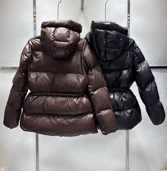 Winter 2025 New Waist Drawstring Design Warm And Comfortable Hooded Cotton Coat