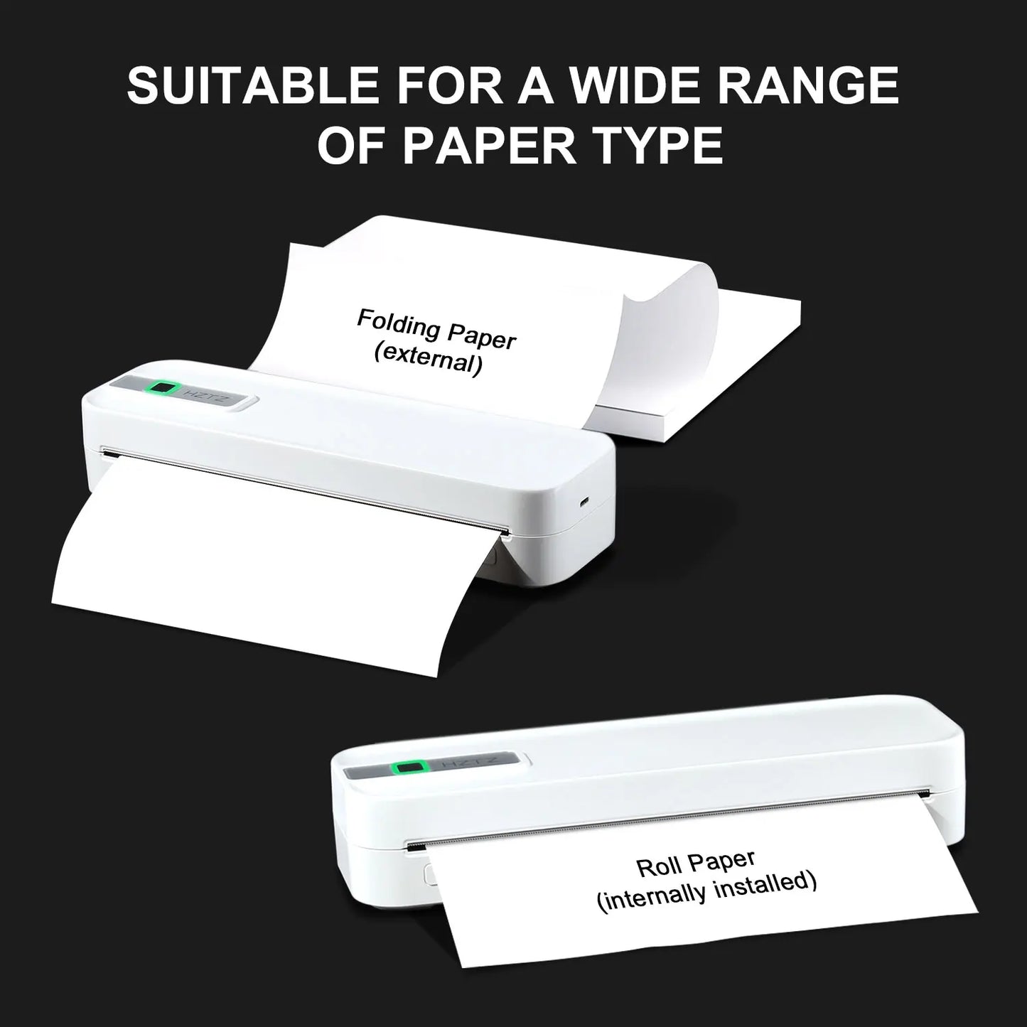 A4 Portable Wireless Mobile Inkless Thermal Printer For Phone & Laptop Multi-functional HD With 300dpi, For PDF, Word, Images