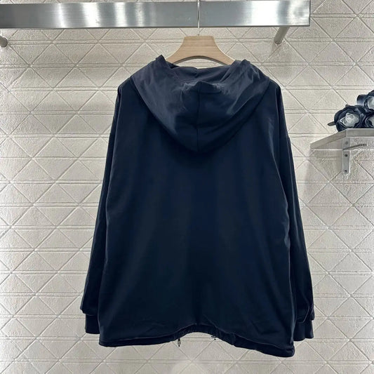 2025 New Product on the Shelves Reversible Hooded Jacket Recycled Nylon Cotton Material Reversible Hooded Drawstring Jacket