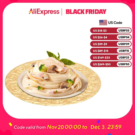 100 Pieces PP Round Charger Plates Set - Reusable Serving Plates Sturdy Durable Lightweight - Home Wedding Family Gatherings