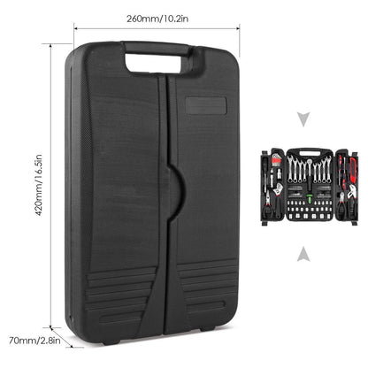 95PCS Mechanics Tool Set, General Purpose Mixed Sockets and Wrenches Auto Repair Tool Kit with Plastic Storage Case