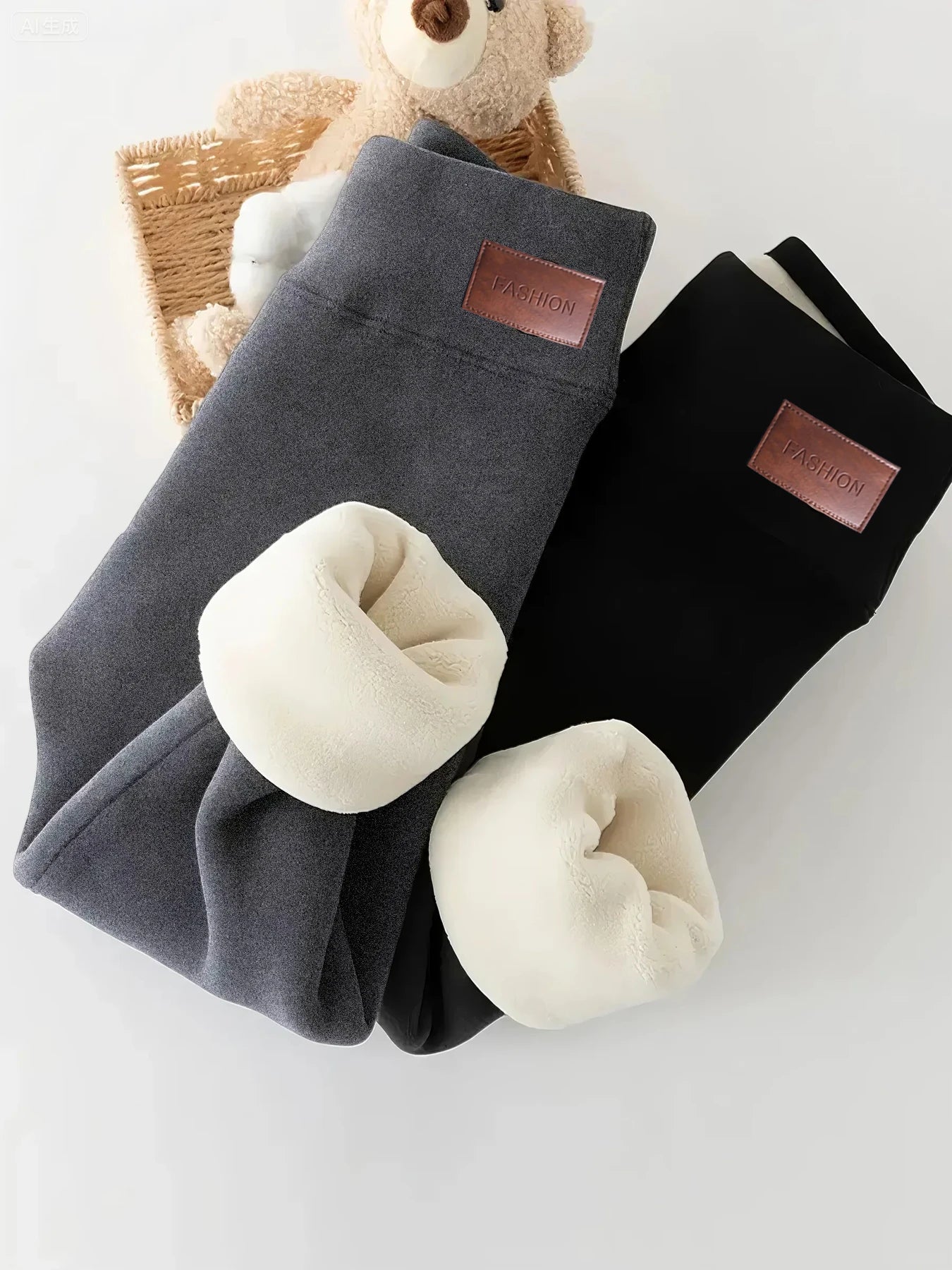 2 Pack Winter Sport Leggings High waist Thick Wool Pants,Warm Velvet Thick Thermal Pants Fleece Legging Winter Clothes Women