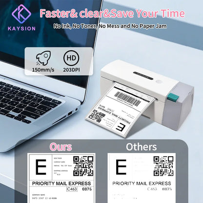 KAYSION Thermal Label Printer Portable No Ink Required 4x6 for Small Business WiFi Bluetooth USB High Speed Express Airway Bill