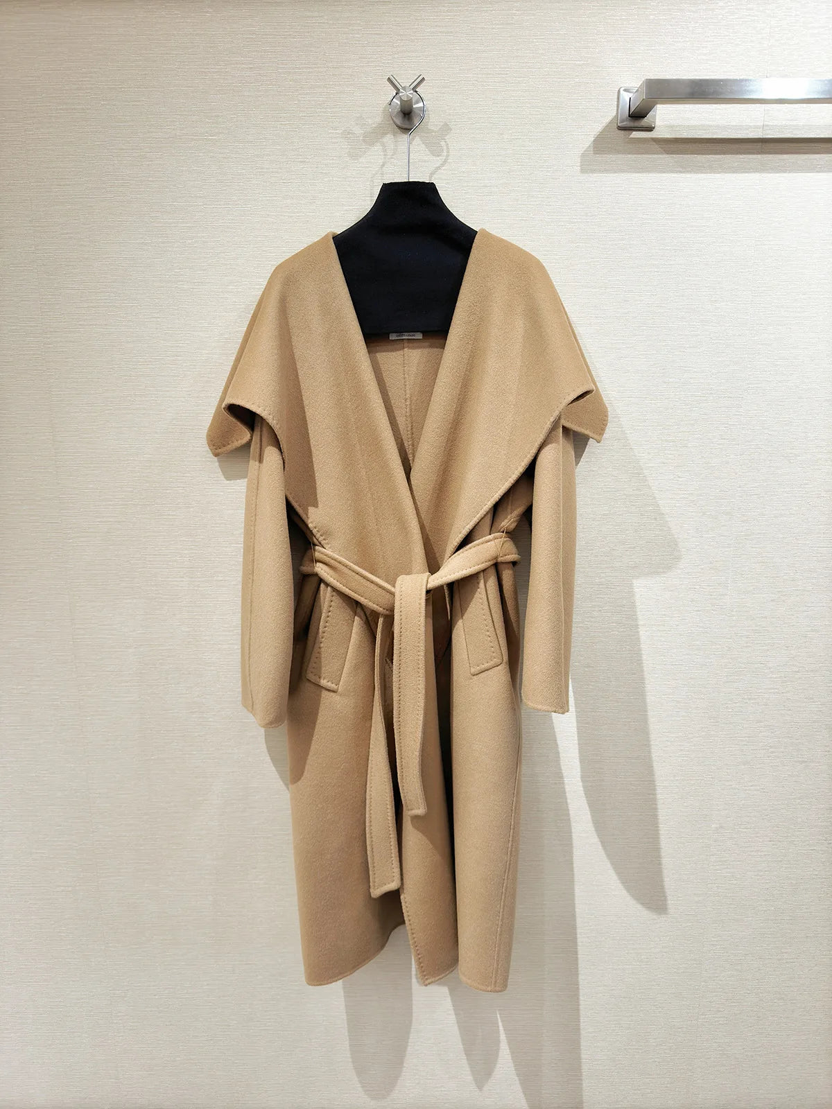 Cashmere coat wool overcoat women mid-length double-sided non-stretch fabric loose fit