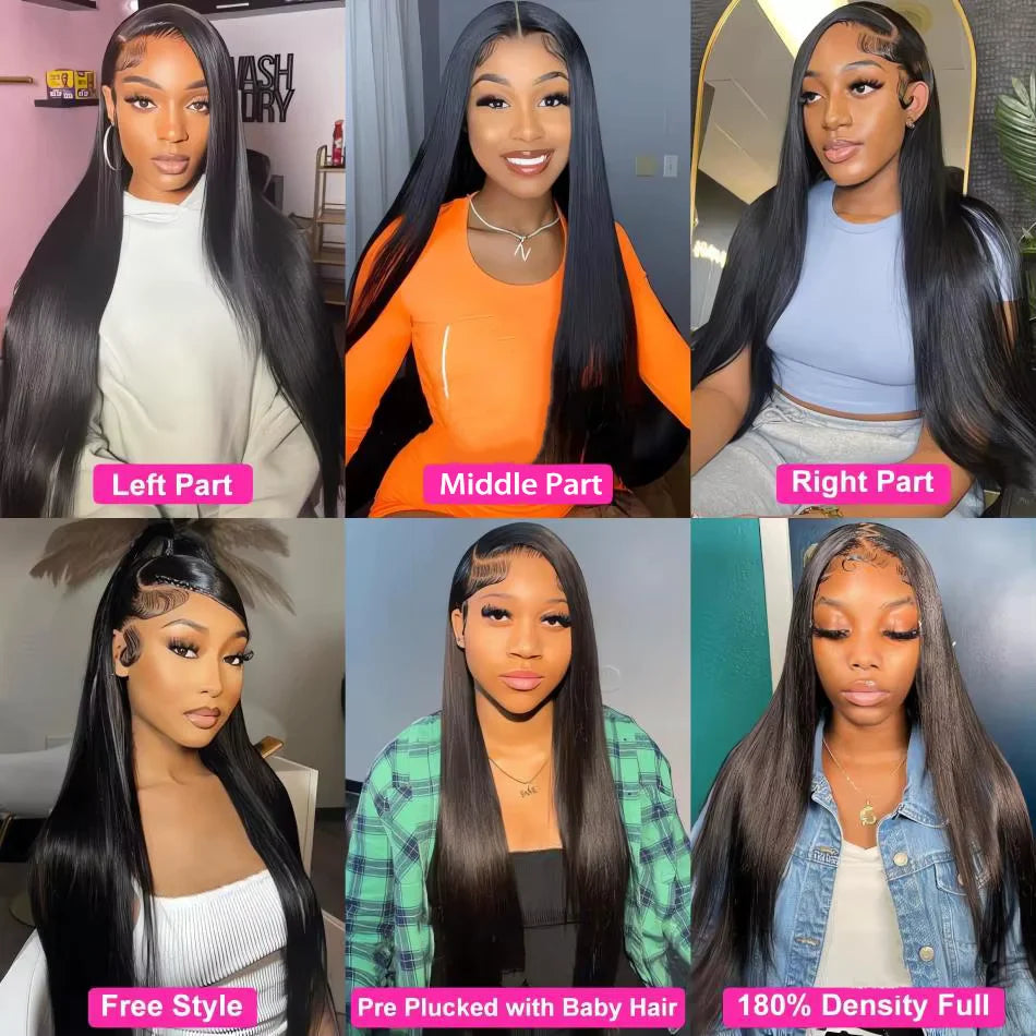 Glueless Bone Straight 4X4 Hd Lace Frontal Wig 13X6 13X4 Black Lace Front Wig Human Hair 5x5 Natural Brazilian Transparent Wigs