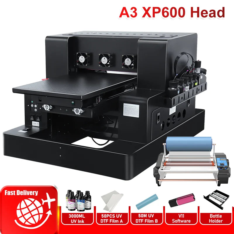 US Poland Stock A3 A4 UV DTF Printing Machine Directly To Film UV DTF Printer A3 For Phone Case Glass Acrylic Cylinder UV Print