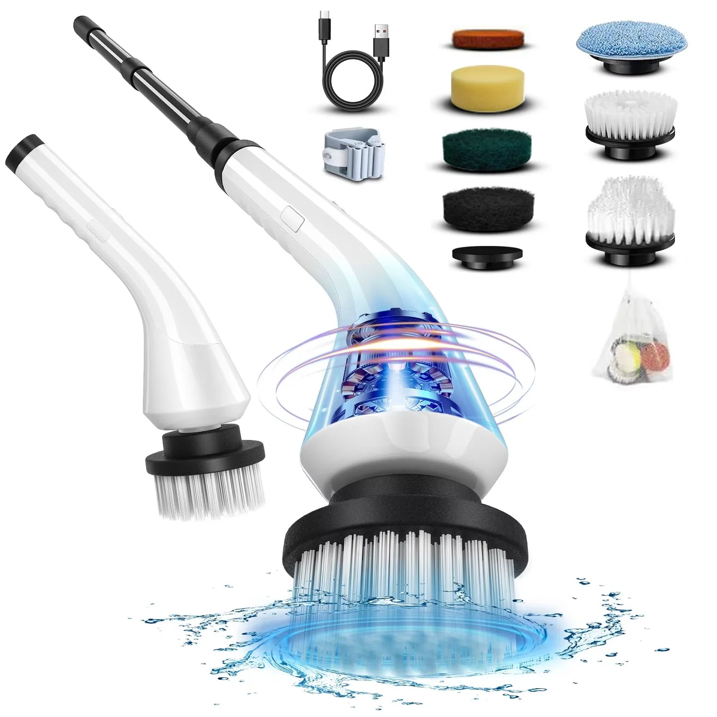 Viladepot 9-in-1 Electric Cleaning Brush Multifunctional Cordless Rotating Cleaning Brush Multiscene