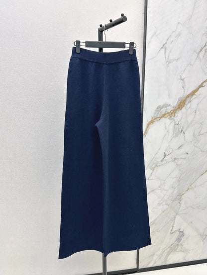 High Quality Spring And Autumn Women's Reversible Set Zipper Casual Xashmere Wool Jacket Fashion Loose Wide Leg Pants JQ089