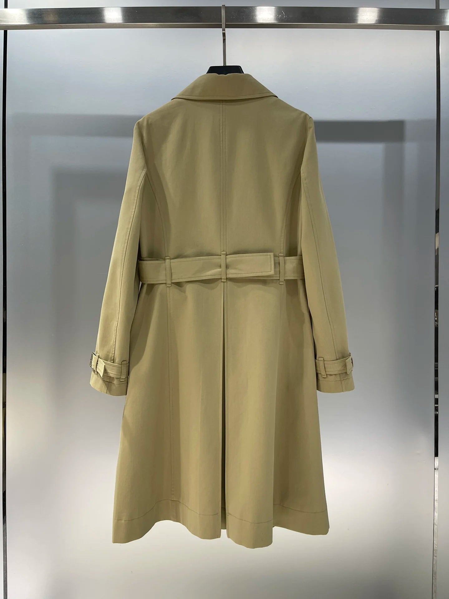 High Quality Autumn Winter Women's Coat Casual Fashion Cotton Belt Buttons Printing Letters Long Style Windbreaker JQ163