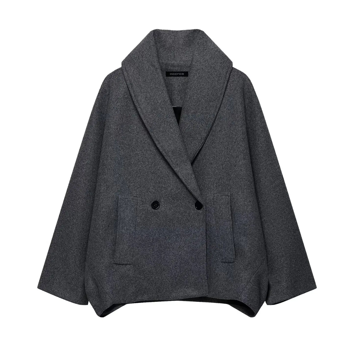 New autumn-winter blend double-breasted lapel coat