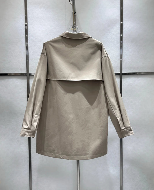 Mid-length trench coats for women's fashion in autumn, British-style overcoats with lapel silhouettes