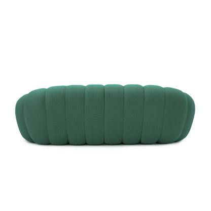 98.43'' Comfortable Curved Couch 3D Honeycomb Shape Mesh Fabric Bean Bag Sofa for Living Room Apartment Small Space - 3 Seater