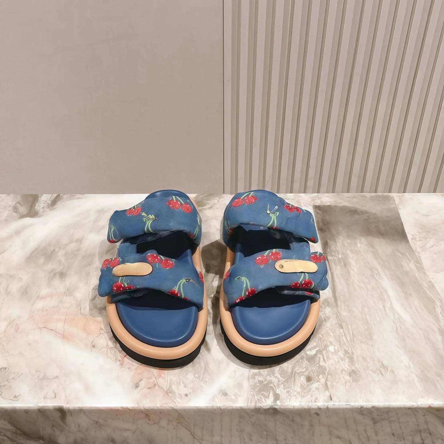 2025 Latest Explosive Cherry Pattern Series Women's Slippers and Sandals Velcro Four Colors