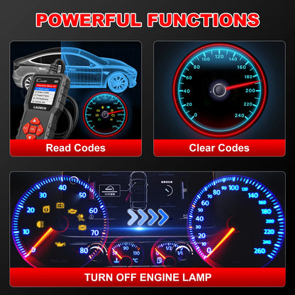 LAUNCH X431 CR300 OBD2 SCANNER CAN Auto Code Reader Diagnostic Tools I/M Engine Battery Tester Lifetime Free Update