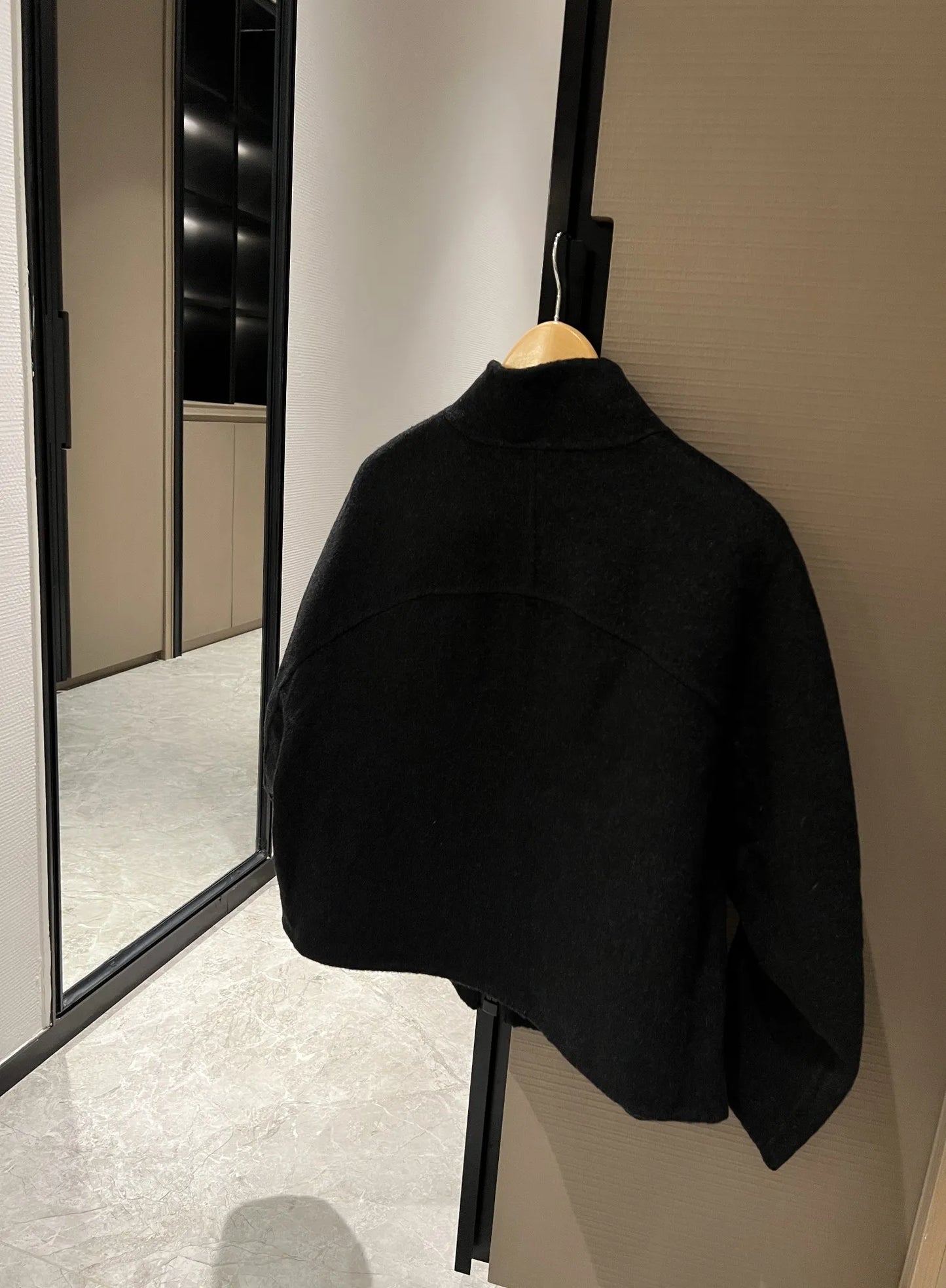 New Winter 2025 Lapel Zipper Cashmere Coat Short Jacket With Bag Included