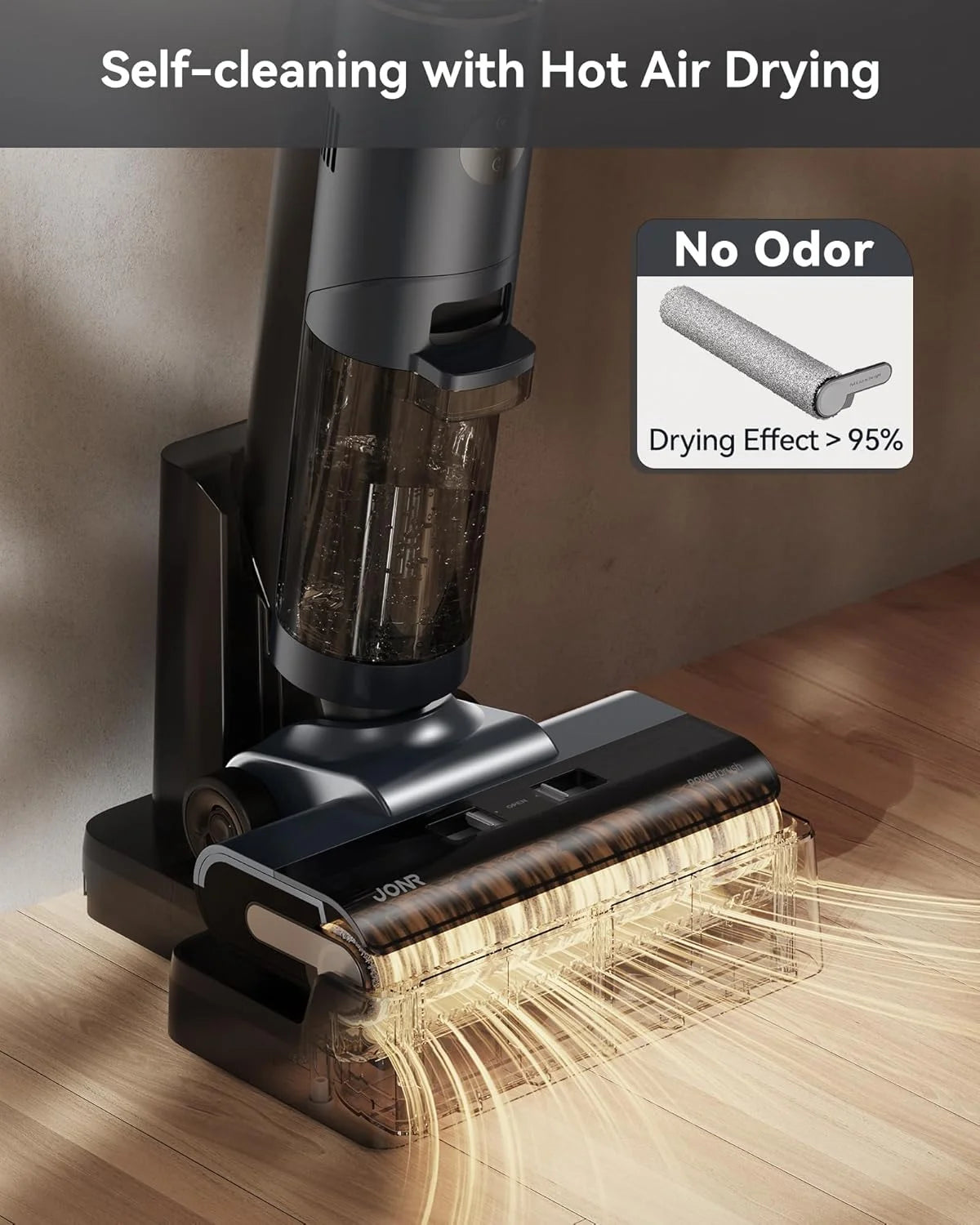 JONR ED12 PRO Wet Dry Vacuum Cleaner, Cordless Floor Washer，Intelligent Vacuum Cleaner Suitable for Hard Floors, High-Temperatu