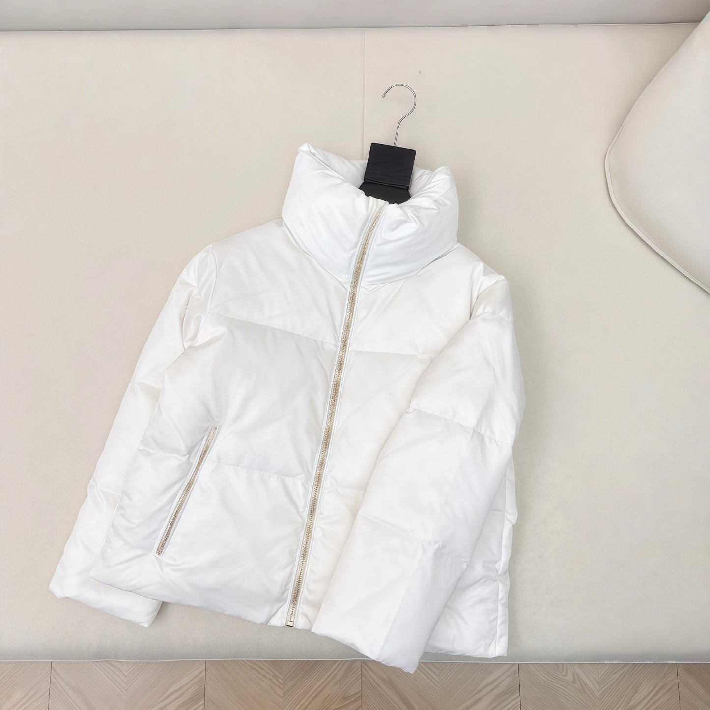 2025 New Arrivals Autumn and Winter Latest Stand-up Collar Puffer Jacket Three-dimensional Cut, H-Shaped, White Goose Down Nylon