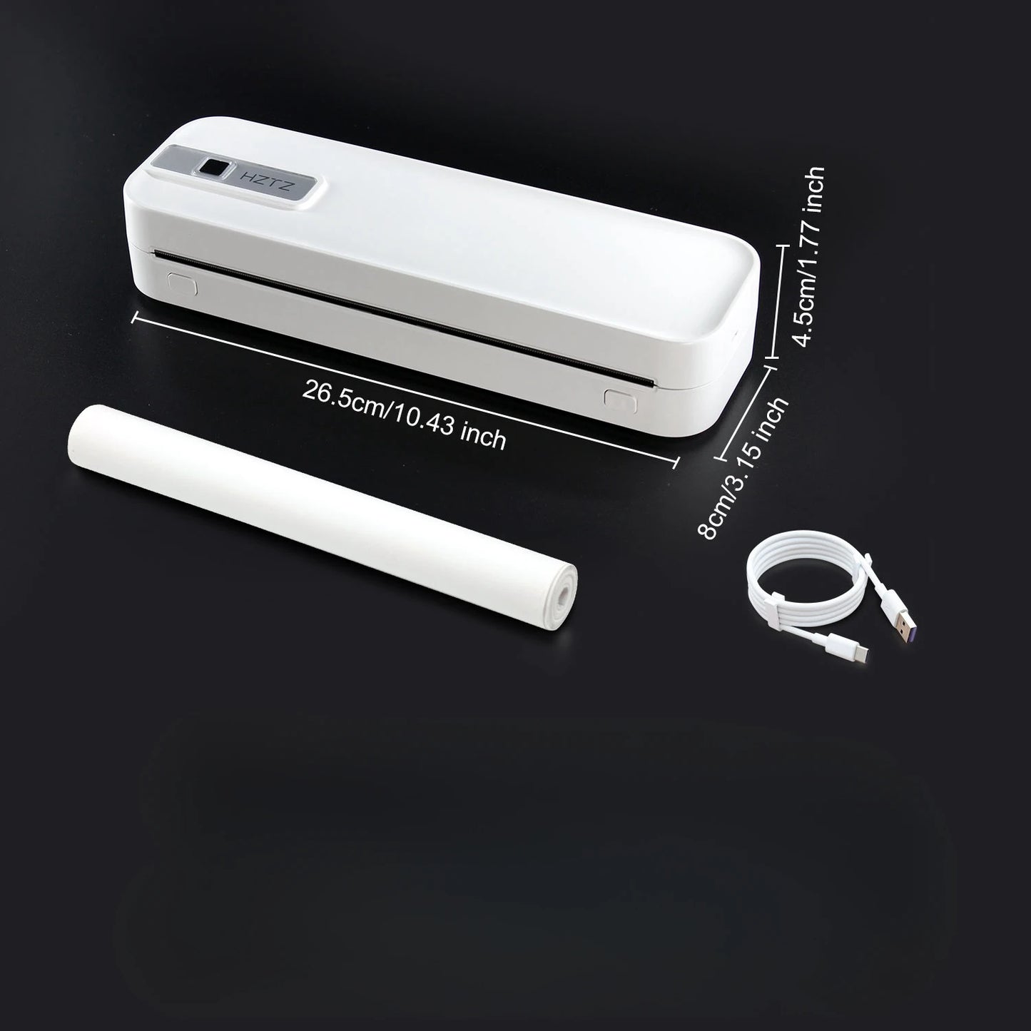 A4 Portable Wireless Mobile Inkless Thermal Printer For Phone & Laptop Multi-functional HD With 300dpi, For PDF, Word, Images