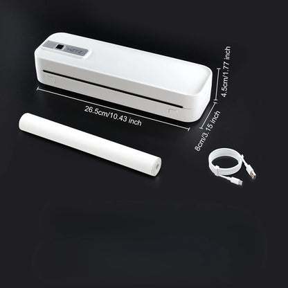 A4 Portable Wireless Mobile Inkless Thermal Printer For Phone & Laptop Multi-functional HD With 300dpi, For PDF, Word, Images