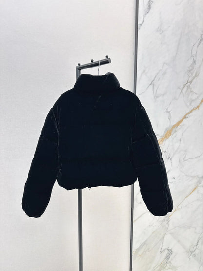 2025 Autumn/Winter New Velvet Stand up Collar Short Down Jacket Short Version Versatile Lightweight and Soft Sticky 364