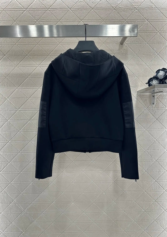 25 Autumn new hooded zipper jacket women's short high street jacket top