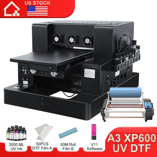 US Poland Stock A3 A4 UV DTF Printing Machine Directly To Film UV DTF Printer A3 For Phone Case Glass Acrylic Cylinder UV Print