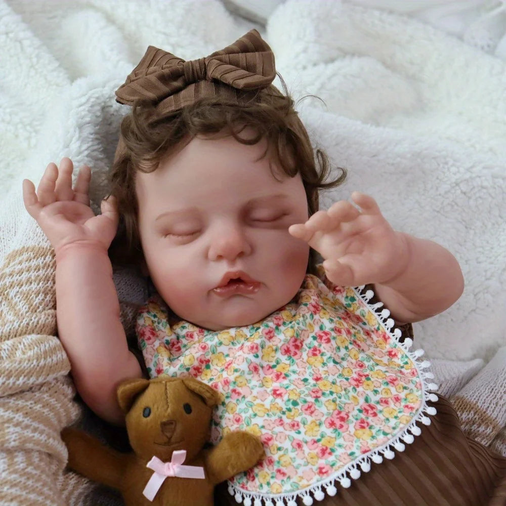 Lifelike Reborn Baby Dolls- 22Inch Cute Soft Vinyl Realistic Baby Doll,Poseable Real Life Baby Dolls(ONLY DOLL/NO ACCESSORES)