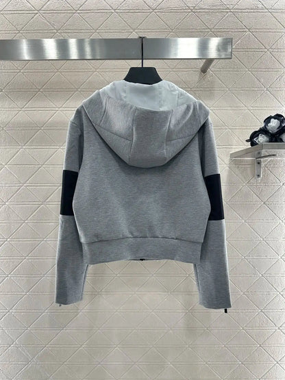 25 Autumn new hooded zipper jacket women's short high street jacket top