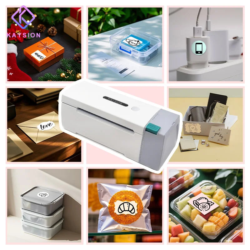 KAYSION Thermal Label Printer Portable No Ink Required 4x6 for Small Business WiFi Bluetooth USB High Speed Express Airway Bill