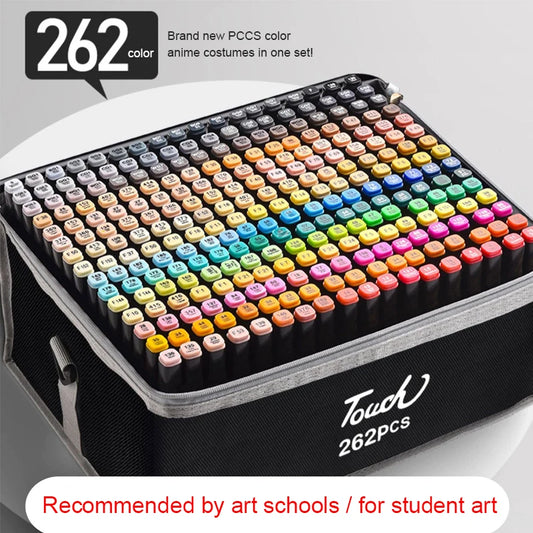 Essential Markers for Painting, 24 Colors / 48 Colors / 60 Colors / 168 Colors / 262 Colors Alcohol-Based Markers, Bold Artist Markers, Painting Art Markers, Dual-Tip Markers, Dual-Tip Brush-Type 168-Color Alcohol-Based Marke