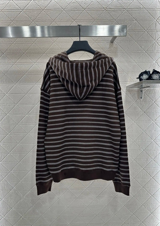 25 Autumn-Winter Hooded Chain-Strapped Pattern Coat for Women - Trendy European-style Women's Coat Top