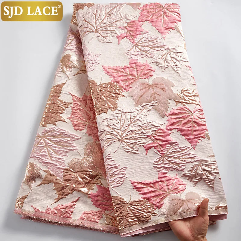 SJD LACE French Brocade Lace Fabric 2025 High Quality African Damask Lace Fabric Embroidery Jacquard Tissue For Wedding Sew 2100