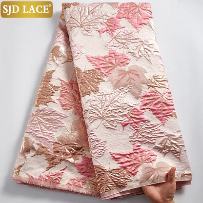 SJD LACE French Brocade Lace Fabric 2025 High Quality African Damask Lace Fabric Embroidery Jacquard Tissue For Wedding Sew 2100