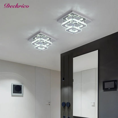 Modern Luxury Crystal Lamp LED Ceiling Pendant 2nd Floor Hall Indoor Chandelier Home Decoration Kitchen Lighting Simple Dimmer