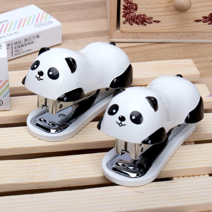 A set of fashionable stapler for panda stapler, with 10 mm steel clips, office supplies, school uniform supplies